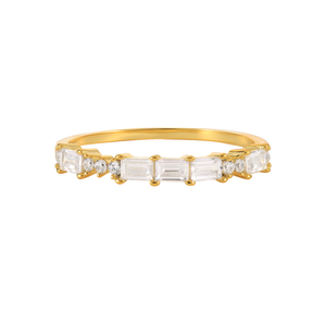 ROXI Vente chaude Bague plaquée or 18 carats en gros avec zircon cubique carré pour femme - Product Image 1