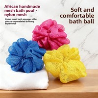 Pouf de bain en nylon de style africain, tissé à la main, pour une exfoliation riche en bulles – Le best-seller pour le soin de la peau