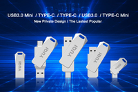 Mini Tipe C logam memoria flash pen drive 3.0 16Gb 32Gb 64GB 128GB thumb pendrive memori stik OTG disk usb flash drive 1TB