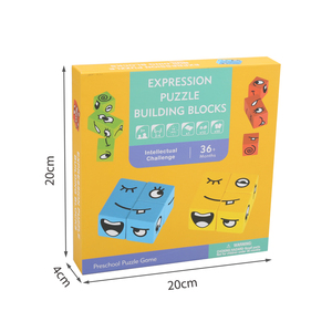 Blocchi di legno Espressioni di Corrispondenza Building Block In Età Prescolare Di Puzzle Gioco di Costruzione Cubi di Giocattoli Educativi Montessori Giocattolo per I Bambini - Product Image 6