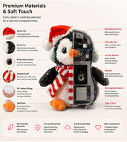 KI-Plüschtier Pinguin, Sprechendes Interaktives KI-gesteuertes Lernspielzeug, Pädagogischer KI-Begleiter, Weihnachtsgeschenk, Individuell Anpassbar