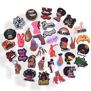 Nuevos dijes de PVC de diseño para zuecos y sandalias, estilo 'Girl <span class=keywords><strong>Boss</strong></span>' y 'Pink Girl Magic', accesorios para calzado. - Product Image 1