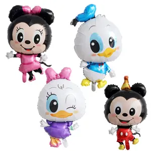 Nuevo estilo personaje de dibujos animados pato Daisy Mickey Mouse Mickey Minnie globos de aluminio para decoración de fiesta de cumpleaños de niños