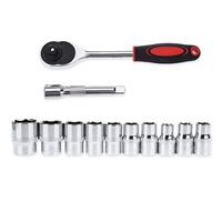 Juego de Llaves de Tubo de 12 Piezas con Soporte de Plástico, Juego de Llaves Hexagonales de Acero al Carbono OEM para Reparación de Motocicletas y Automóviles