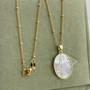Yüksek kalite doğal deniz kabuğu Nacre kolye Dainty dini bakire Mary takı kolye - Product Image 4