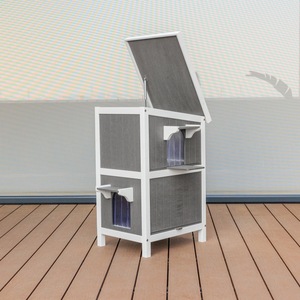 Nichoir extérieur pour chat, abri imperméable pour animaux, enclos résistant aux intempéries, maisonnette en plastique pour chat, idéal pour cour et ferme - Product Image 3