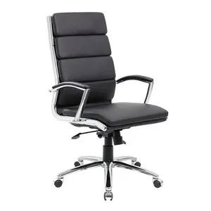Chaise de bureau ergonomique en cuir, confortable et moderne, avec dossier souple, pivotante, pour le bureau