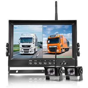 For Truck Trailer Parking <b>Reverse</b> Aid System 9 Inch Split Channels Monitor Dual Quad Screen With <b>Wireless</b> <b>Cameras</b> <b>Wireless</b>-9-X38 - Product Image 4