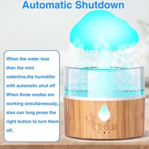 260ML Mushroom <strong>Cloud</strong> Desk Humidifier <strong>Rain</strong> Drop Raindrop Aromatherapy Essential Oil Diffuser 7 <strong>Night</strong> <strong>Light</strong> Colors for Household - Product Image 3