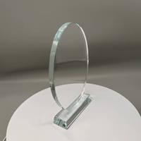 Usine pas cher en gros contenu personnalisé Laser gravure ovale cristal verre trophée prix blanc forme ovale verre trophée