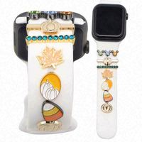 Bracelet de montre en silicone avec breloques décoratives pour bracelet de montre, clous décoratifs pour montre, jambe en métal, en stock