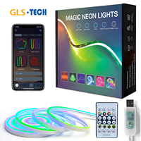 Kit de bande LED néon RGBIC intelligente - 5V USB, étanche, synchronisation musicale, contrôle vocal et par application, lumière flexible pour la décoration DIY de la maison/les fêtes