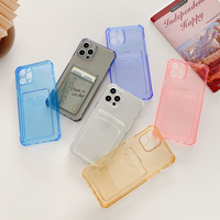 Étui de téléphone transparent en TPU pour iPhone Xs Max 11 12 13 14 15 16 17 18 Pro Max avec fente pour carte