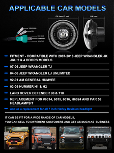 Faro Delantero LOYO de Fábrica, DOT y Emark, LED Redondo de 7 Pulgadas, para <span class=keywords><strong>Jeep</strong></span> Wrangler, Hummer y Harley Davidson - Product Image 6