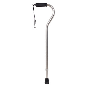 Aluminum Alloy Single Cane Height Adjustable Silver Double Hook <b>Walking</b> <b>Stick</b> For Elderly Home Rehabilitation Equipment - Product Image 3
