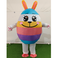 Costume gonflable de lapin de Pâques arc-en-ciel, tenue de dessin animé gonflable pour Halloween, carnaval et défilé