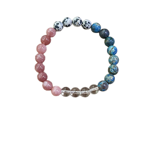 Beaded <b>Bracelet</b> Natural Stone Multicolor <b>Ball</b> Shape Bohemia Style Unisex Gift Jewelry 8mm - Product Image 1