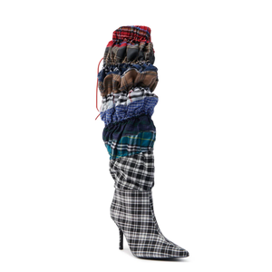 Özel streç sivri burun Mulit Boxer bayan diz yüksek topuk çizmeler - Product Image 4