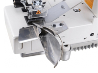 Machine à coudre industrielle Jack JK8009VCDII-0464P à 4 aiguilles pour la pose de ceintures de jeans, de bandes élastiques et de rubans
