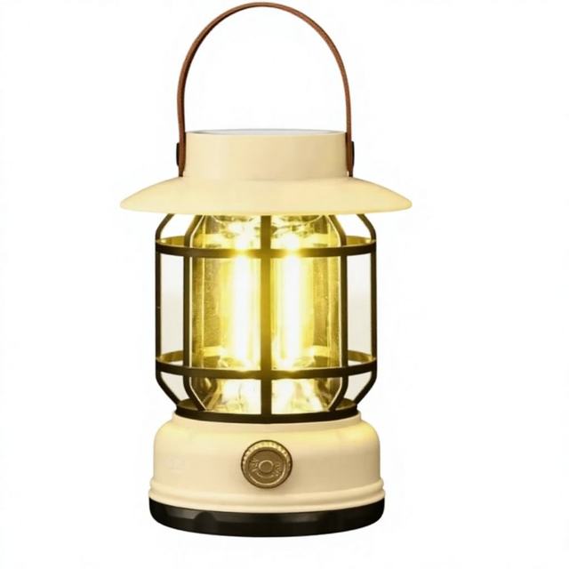 Handle Vintage Camping Lantern Rechargeable LED Edison Filament Camp Light Stepless Dimming Portable Outdoor Hanging Tent Lam