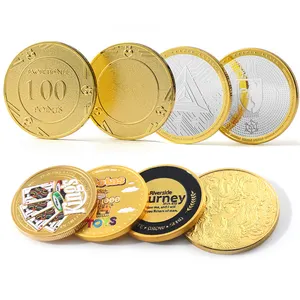자신의 로고 주문 동전 금속 아연 합금 금 짜개진 조각 동전 수집 사기질 부지깽이 칩 포장 상자를 가진 동전 게임을 디자인하십시오