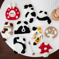 Posavasos Bordados Hechos a Mano, Decoraciones de Escritorio para Oficina, para Principiantes con Cero Conocimientos Básicos, Material Creativo, Regalo