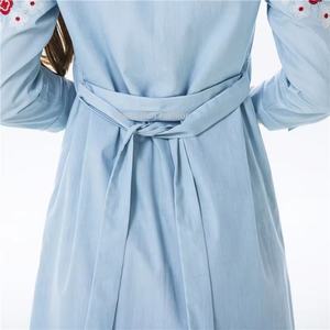 Vestido Largo Informal de Mezclilla para Mujer, Estilo Casual, Bordado, Manga Larga, Venta al Por Mayor 2025 - Product Image 5