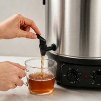 Marmite de cuisson électrique multifonctionnelle 27L en acier inoxydable 1800W à commande mécanique pour confitures, vins, usage hôtelier, camping-car et commercial