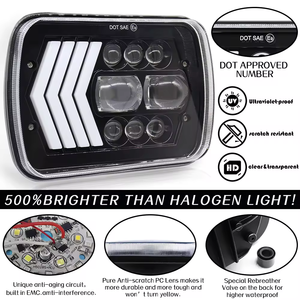 Lampe de travail LED H4 universelle 12V 80W 6000lm 5x7 7x6 7 pouces à faisceau simple/double pour voiture, avec fonction DRL, livraison directe usine - Product Image 3