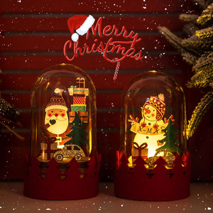 ของตกแต่งคริสต์มาสขายดีปี 2024 ของขวัญตกแต่ง LED ส่องสว่าง ตุ๊กตาซานตาคลอสไม้ ไฟกลางคืนรูปกวางเรนเดียร์ ของตกแต่งบ้าน - Product Image 2