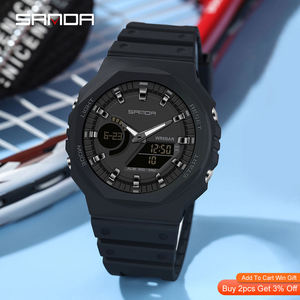 SANDA 6016 Nuevo Reloj de Pulsera Deportivo de Cuarzo para Hombre, Casual, Resistente al Agua 50M, Estilo G, Reloj Digital Masculino - Product Image 2