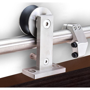 Kit de porte coulissante silencieuse murale en aluminium, système d'amortisseur hydraulique à fermeture douce, pour porte en verre de 8 à 12 mm - Product Image 2