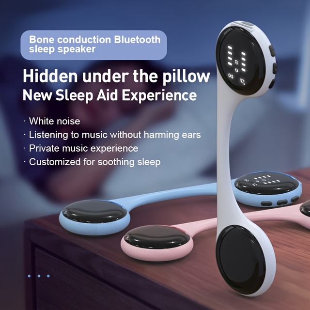 Pillow Speaker Bone Conduction BT Sleep Wireless White Noise Under Pillow Ultra Thin LED Rechargeable for Insomnia Aid