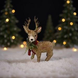 Homeera Elk Christmas Decoration 29x12x44cm Polyresin With Antlers Holiday Ornament - Product Image 2