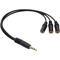 Câble audio DC3.5Mm un-vers-trois avec stéréo 3.5 un-vers-trois, câble de partage de casque, séparateur de casque pour couple