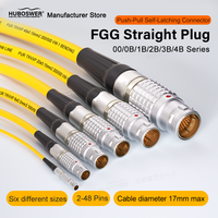 Connecteur métallique auto-bloquant rapide Push-Pull compatible Lemo série B FGG, fiche mâle droite aviation série 2B, 2-32 broches
