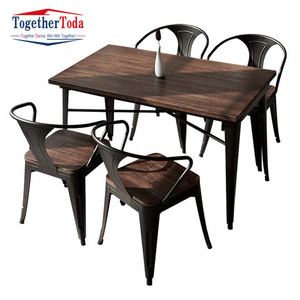 Juego de Comedor, Muebles de Restaurante, Juego de Mesa y Sillas para Comedor, Juego de Café, Estilo Clásico de Metal y Hierro - Product Image 6