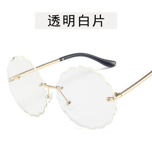 2023 Mode UV400 Hochwertige Frauen Trendy Einzigartige rahmenlose randlose Sonnenblumen-Sonnenbrille - Product Image 5
