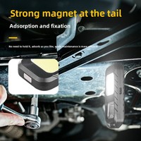 Lampe de poche multifonction transfrontalière avec porte-clés, lampe de travail COB pour camping en extérieur, ouvre-bouteille portable, magnétique, recharge rapide Type-C