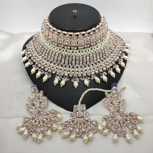 Gold Plated Fine Jewelry <b>Sets</b> with Austrian Stone Pearl <b>Beads</b> 10573866 Necklace <b>Set</b> - Product Image 2