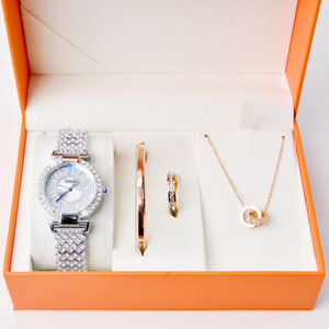 Nuovo marchio alla moda di marca di gioielli regalo cofanetto al quarzo braccialetto di moda con diamanti Set orologio da donna - Product Image 5