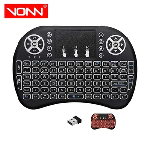 Vonn I8 Mini <span class=keywords><strong>USB</strong></span> Không Dây 2.4G 7-Màu Sắc Backlit Bàn Phím Từ Xa Với <span class=keywords><strong>Touchpad</strong></span> Cho <span class=keywords><strong>Android</strong></span> TV Box PC - Product Image 1