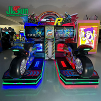 Machine de jeu d'arcade de course de motos à double moteur Speed Rush à monnayeur pour divertissement intérieur, avec éclairage LED coloré, garantie 1 an, version anglaise