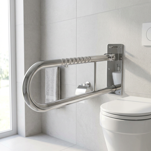 Barra de Seguridad Plegable para Baño, Montada en la Pared, con Diseño Abatible para Ahorrar Espacio - Product Image 1