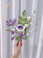 Buket Mawar Rajut Abadi Buatan Tangan Rangkaian Bunga Artifisial Hari Valentine Thanksgiving Wisuda Ulang Tahun Hari Jadi