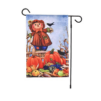 Drapeau de jardin extérieur personnalisé en lin Oxford pour Halloween, vente directe d'usine