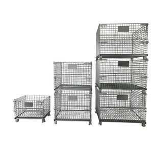 Portable Galvanized Foldable Metal Steel <strong>Wire</strong> <strong>Mesh</strong> Crate Recyclable Storage <strong>Container</strong> for Cold Storage Cargo Cargo Storage - Product Image 1