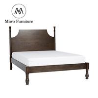 Meubles de chambre à coucher de style moderne, lit double rembourré, lit en bois de style français du Nord avec un lit à baldaquin antique en chêne naturel
