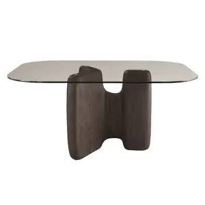 Mesa de comedor de vidrio para el hogar, muebles de sala de estar modernos y únicos de alta gama, juegos de 6 asientos, mesas de comedor rectangulares de mármol