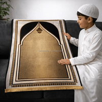 Tapis de prière islamique moderne en polyester lavable antidérapant de qualité supérieure pour la maison et la mosquée, vente en gros